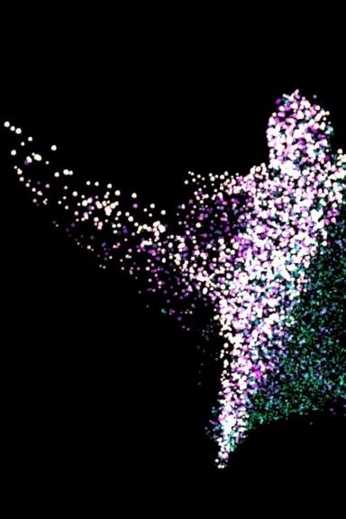 Zubr volumetric video 4D hologram 3D scan capture of a dancer rendered as particle cloud