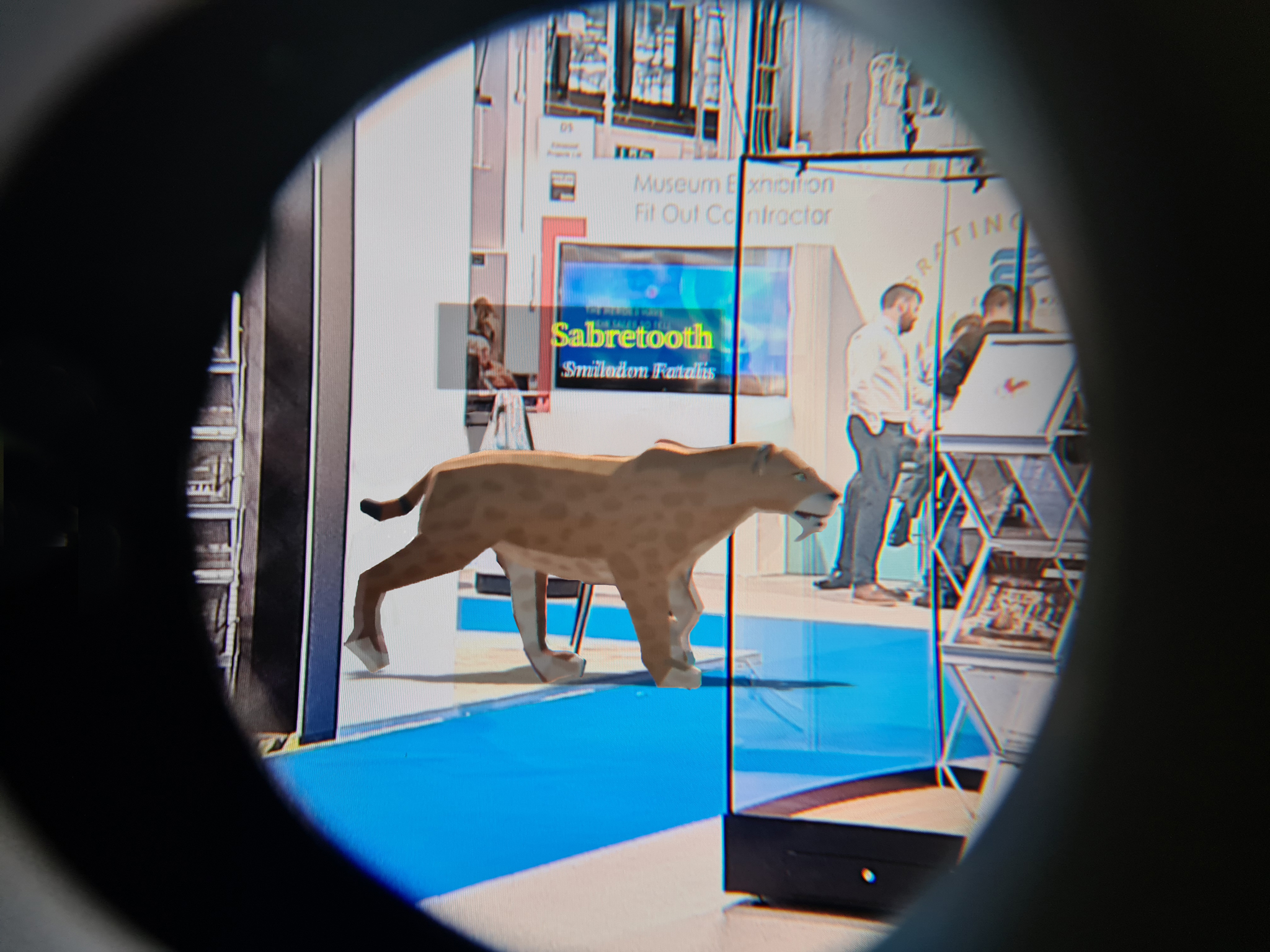 Augmented Reality prehistoric animals roaming around the Museum and Heritage Show in London 2022.