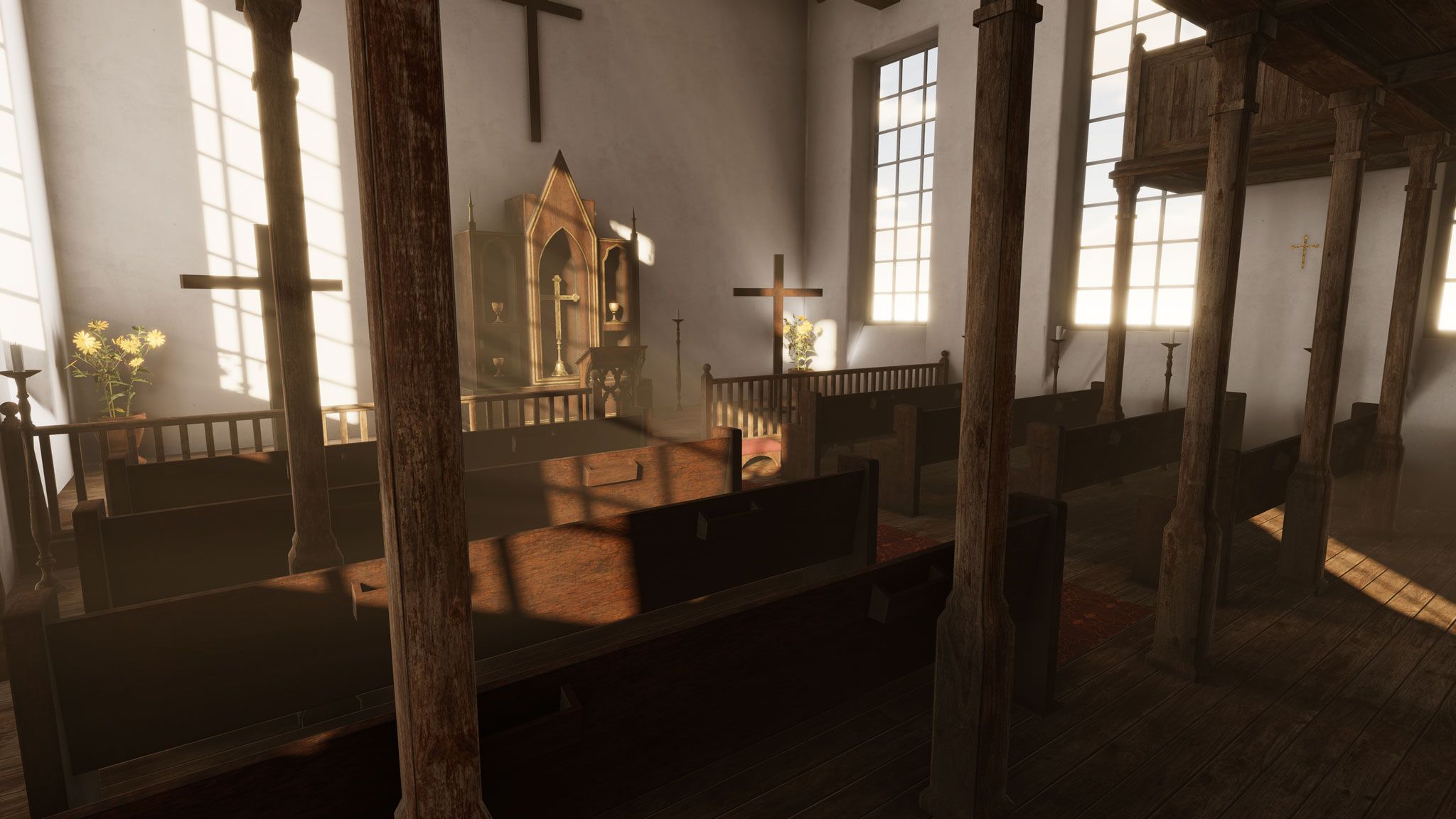 Brandy Station. Digital Reconstruction of American Civil War Church. Digital Interior 3d model