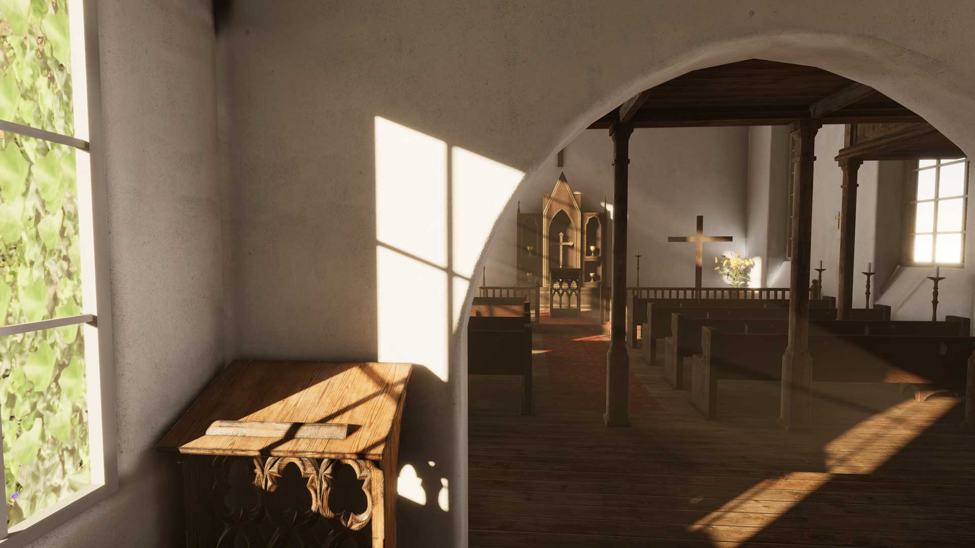 Brandy Station. Digital Reconstruction of American Civil War Church. Digital Interior 3d model