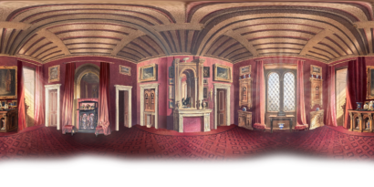 360 room from black and white painting for AR (Augmented reality) web filter for Beckford's Tower