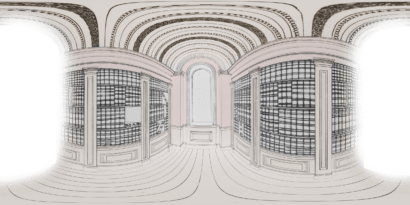 360 room from black and white painting for AR (Augmented reality) web filter for Beckford's Tower