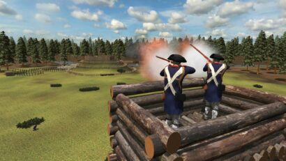 3D digital render of soldiers at Maham Tower during the Rev War for the Liberty Trail Augmented Reality (AR) app