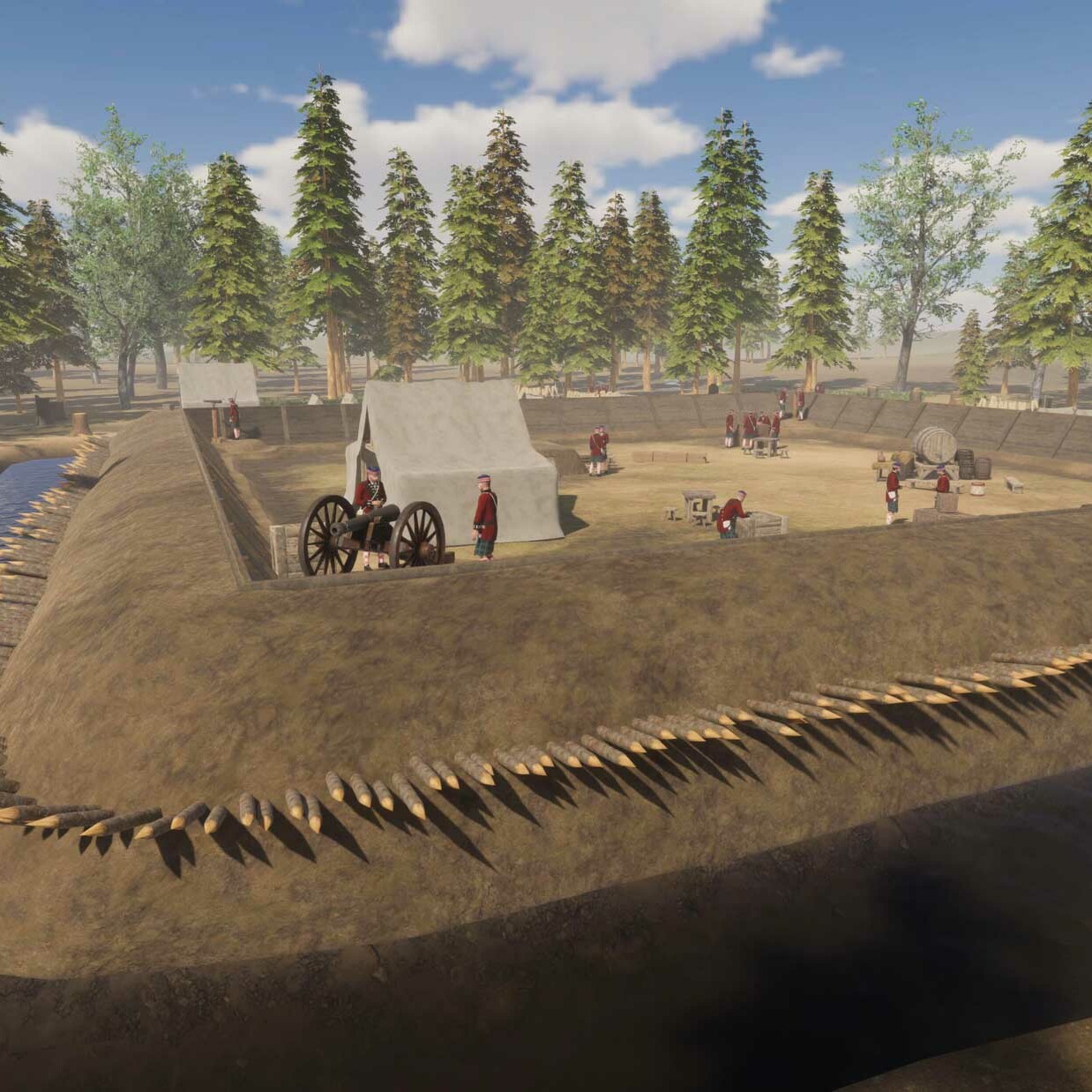 Fort Fair Lawn 3d digital model during Rev War for the Liberty Trail AR app