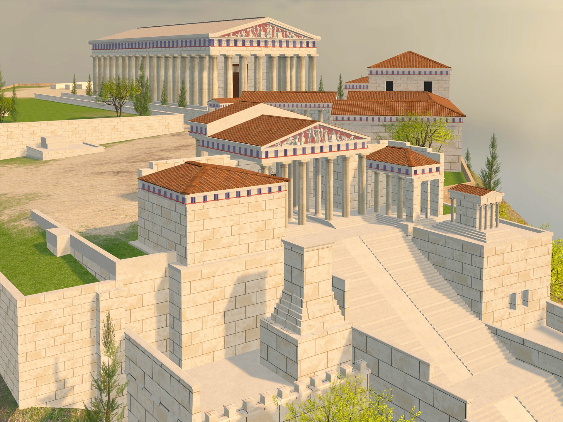 Acropolis 3d render site for Augmented reality app