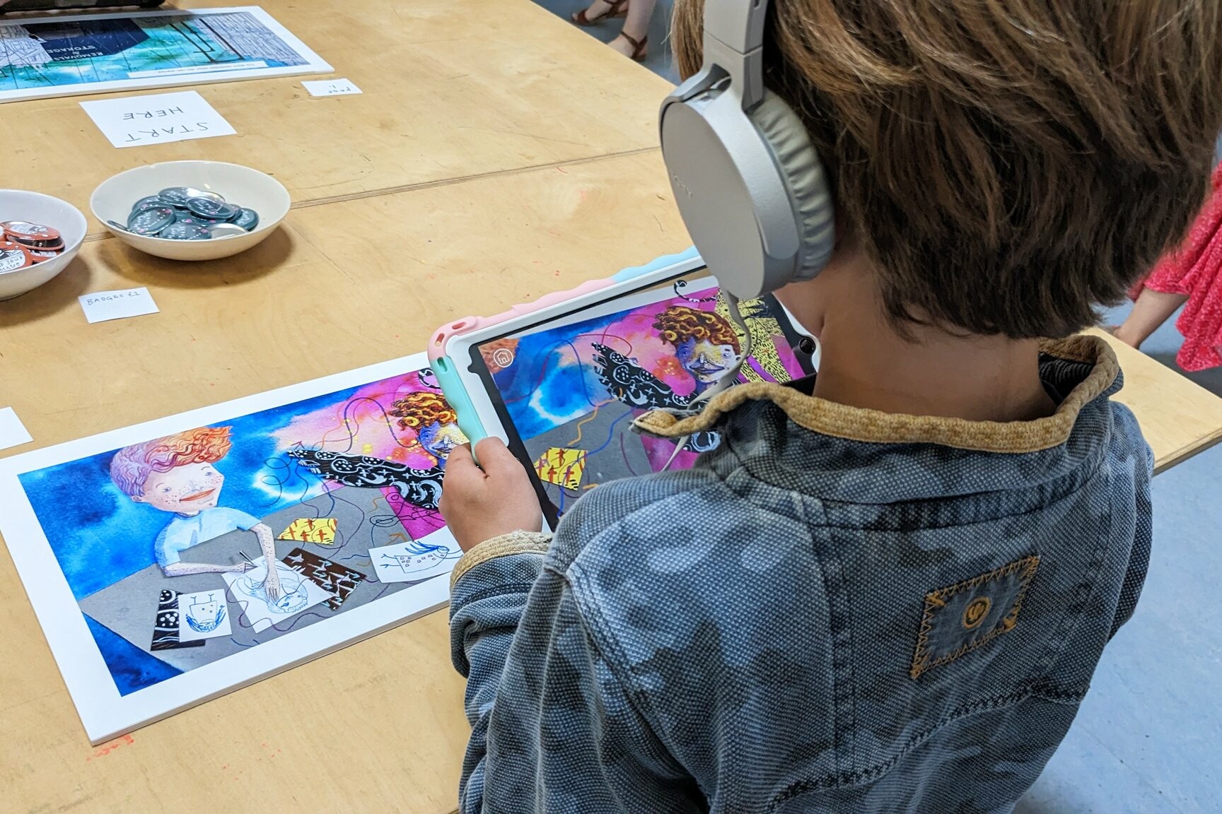 Testing out the Minny Stynker app, AR for kids, augmented reality for children, AR art