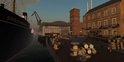 Derry docks, immersive fog, Tide Afloat and Ashore, Zubr project with Tower museum, VR experience on migration heritage