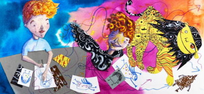 Minny Stynker AR illustration for the imaginary friends AR theatre workshop, for kids. AR book