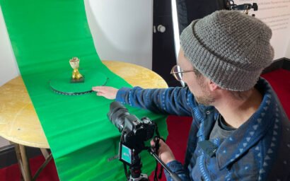 Zubr staff doing a photogrametry scan of Nautilus shell for Beckford's Museum