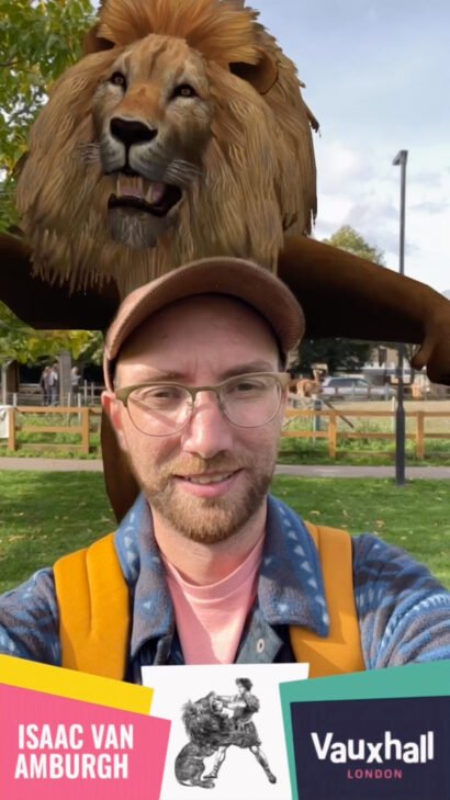 Isaac Van Amburgh filter of a lion for Vauxhall AR Trail