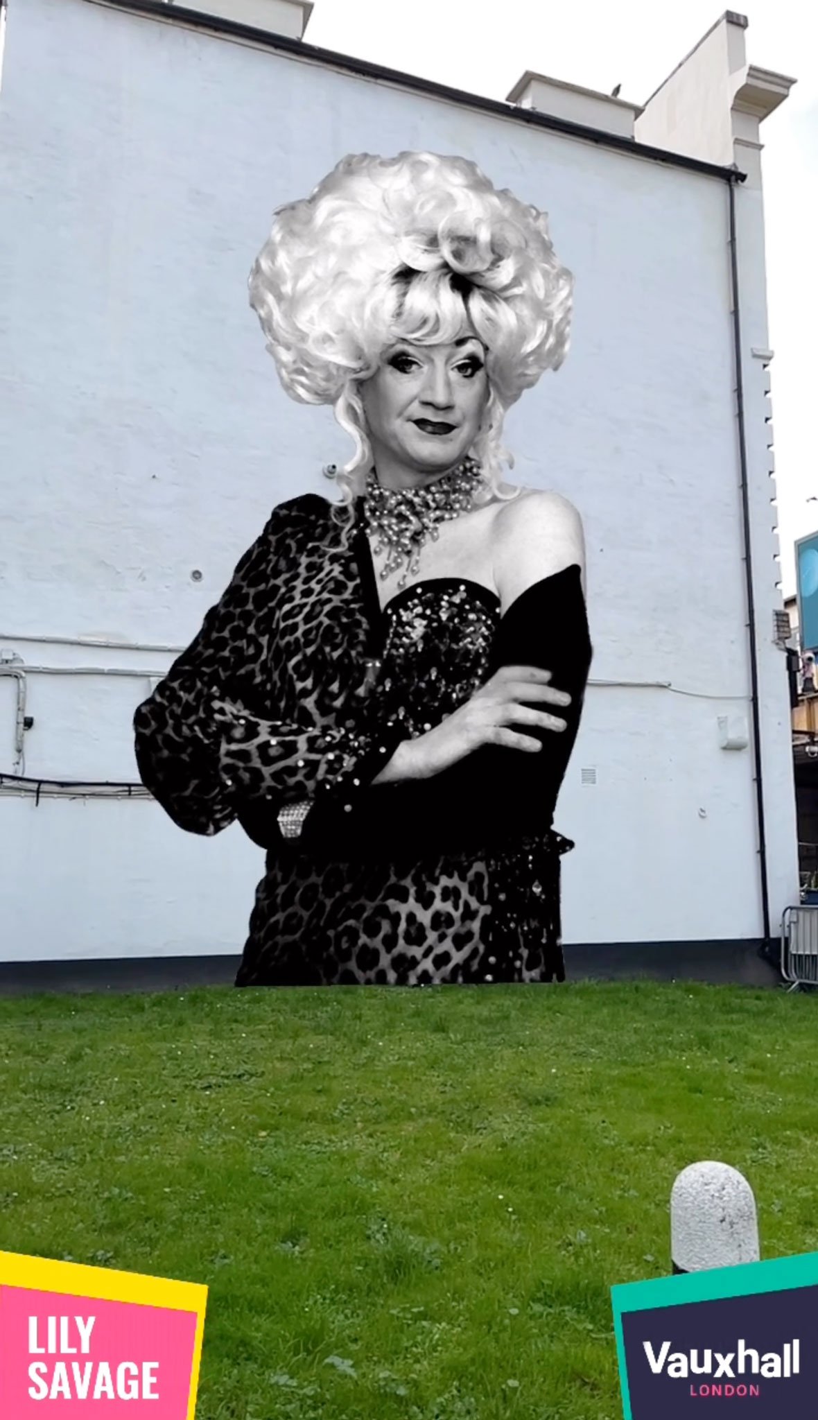 Lily Savage AR social media filter for Vauxhall Filter