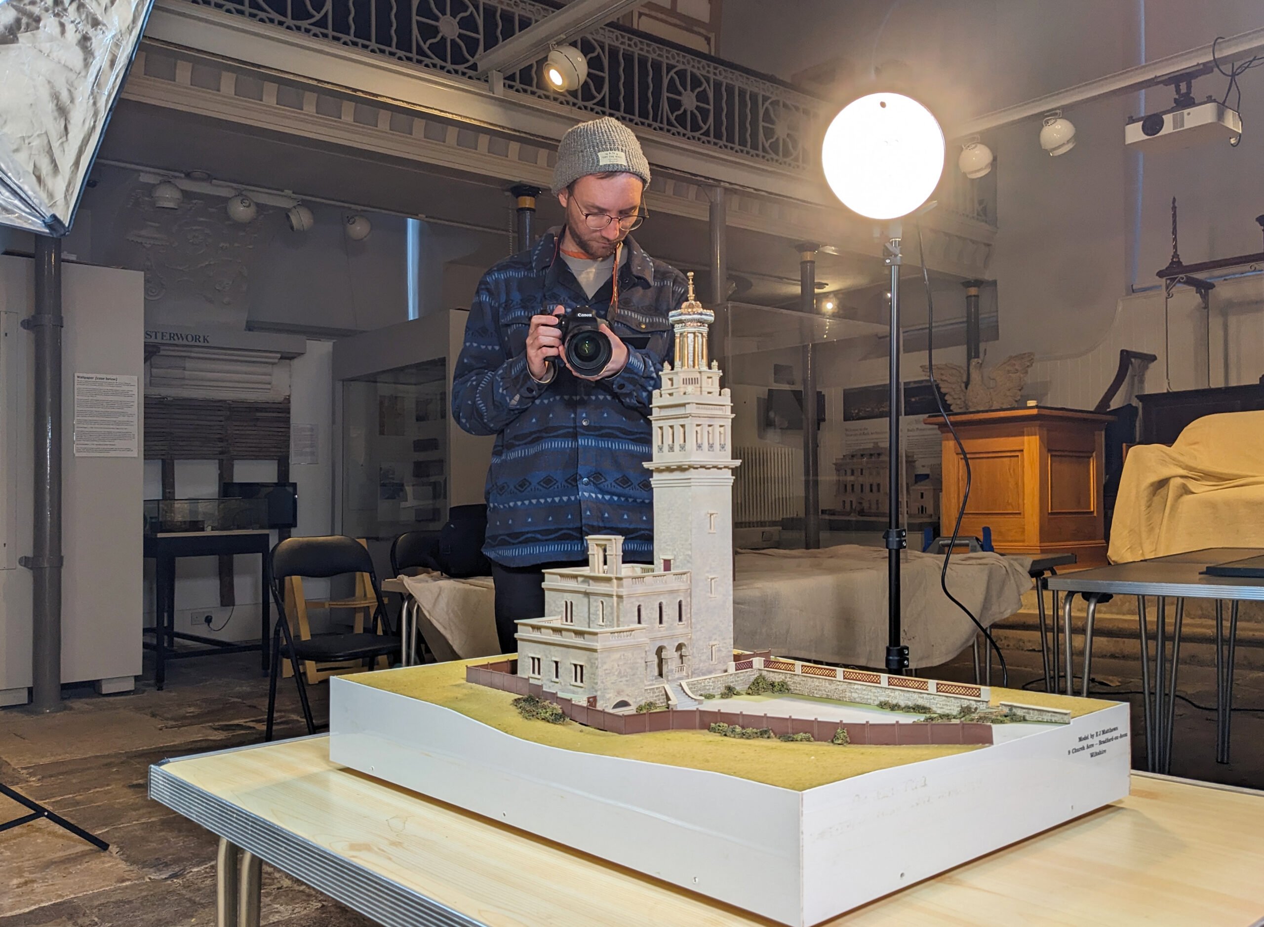 Photogrammetry scan of Beckford's tower miniature model, Beckford's Tower, AR for heritage, AR for museums, Zubr, AR trail, AR app, 3D scans, photogrammetry, 360 degrees, AR landmark labels