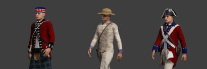 Revolutionary War 3D characters
