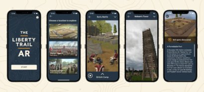 Liberty Trail AR app screens