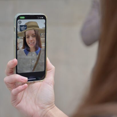 AR hat filter for AR Trails. Augmented reality historic hat