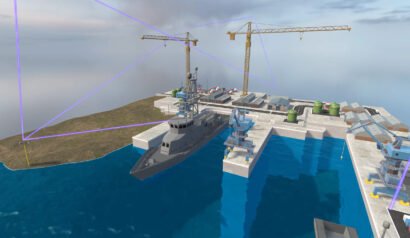 AR defence showcase of 3D model of a port