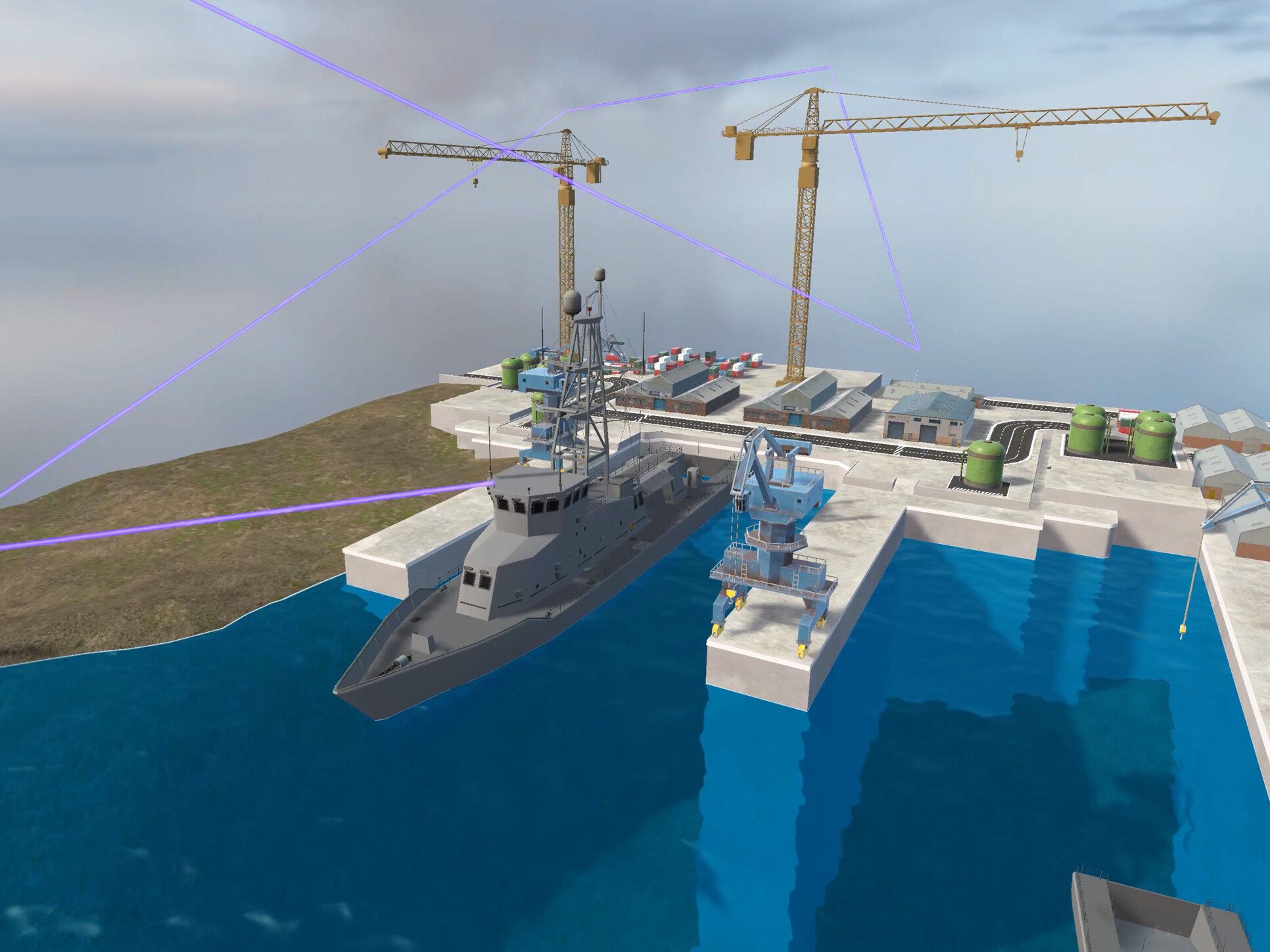 AR defence showcase of 3D model of a port