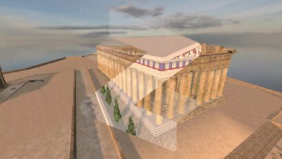 Image of a 3d digital render of the Acropolis for an Augmented Reality (AR) app