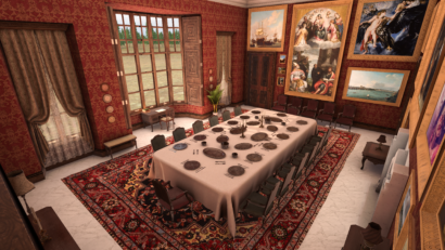 Historic interiors in AR. 3d reconstruction of the dining room at Margam Castle for M[AR]gam app