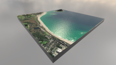 Flood AR terrain. Cornwall