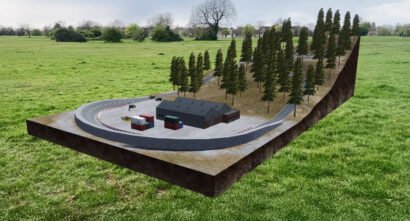 Augmented reality (AR) 3d model of a terrain with a forest and a militar base for marketing in the defence industry. Blu Wireless