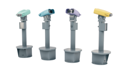 Standing single unit VR and AR Zubr binoculars. Colour customisation