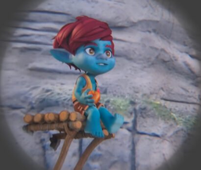 Yomis character through AR binoculars at Europa Park. Augmented reality binoculars for a theme park