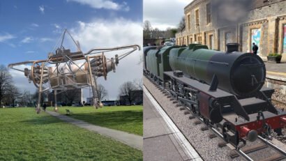 Augmented Reality (AR) train and flying bedstead for Discover Ashfield AR app