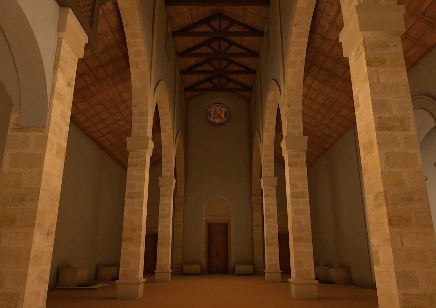 3d model of the interior of a church for an augmented reality app