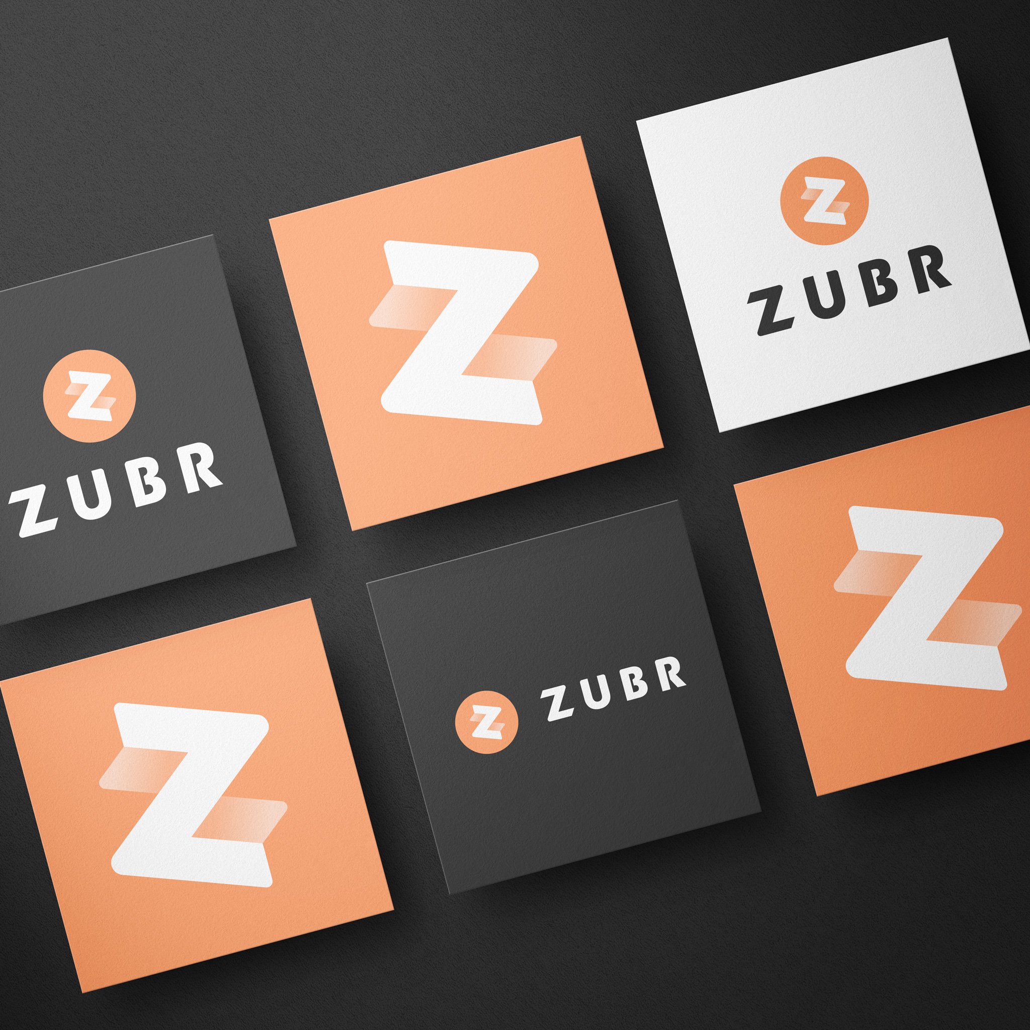 Zubr logos in cards. Rebrand journey