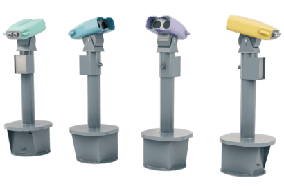 Standing single unit VR and AR Zubr binoculars. Colour customisation