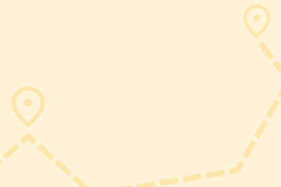 Yellow background with location and trail icons