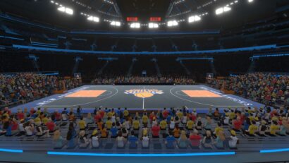 New York Knicks VR (virtual reality) game with Madison Square Garden 3d render for basketball game for Infosys