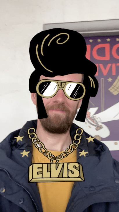 Elvis Augmented reality filter fo Hidden Station AR trail