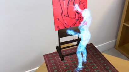 Sally Coulden hologram painting Abstracted. Augmented reality painting process capture