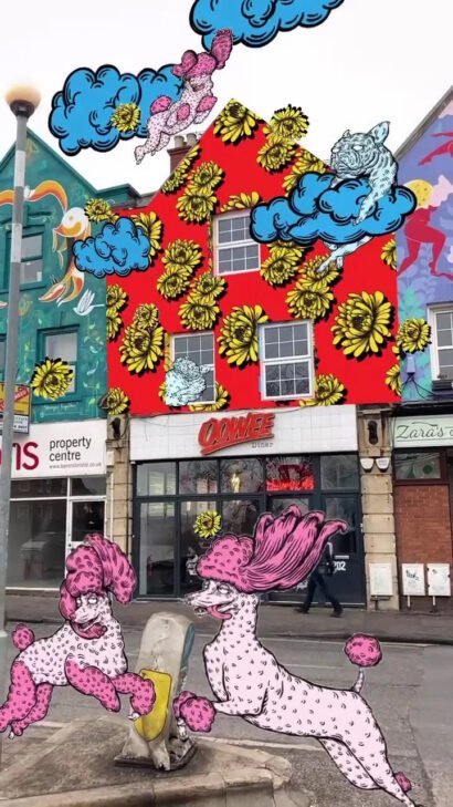 Augmented reality mural Six sisters. Upfest festival
