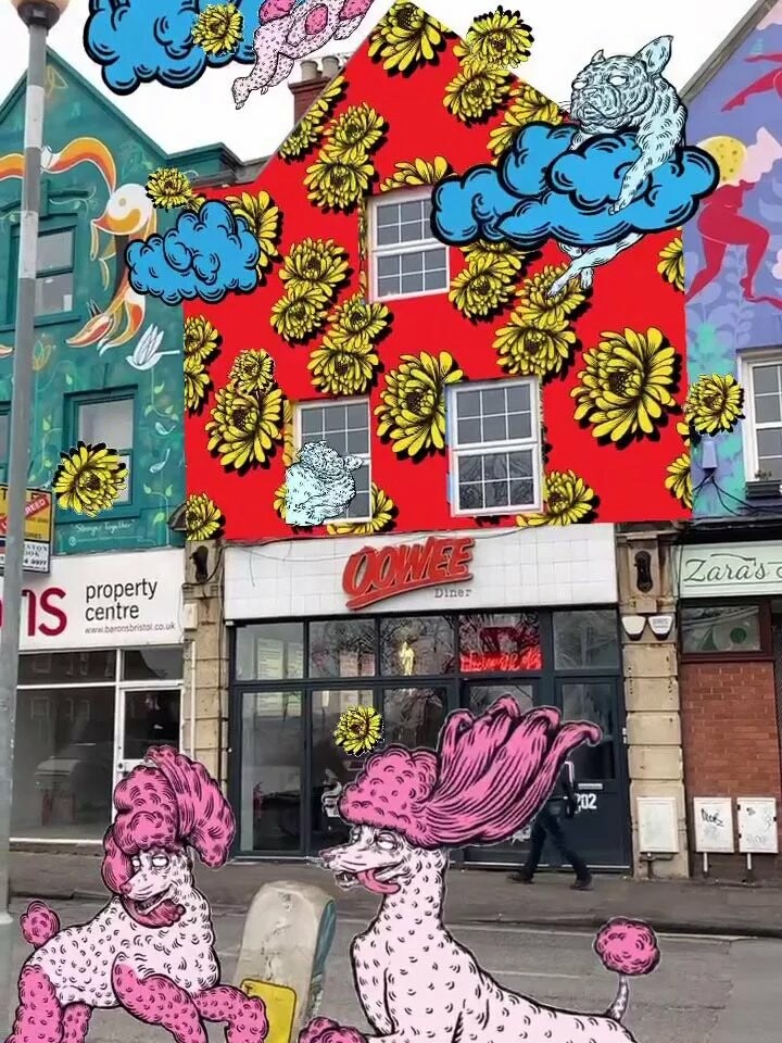 Augmented reality mural Six sisters. Upfest festival