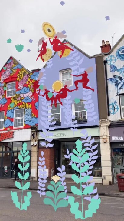 Upfest six sisters mural of Zoe Power with Augmented reality