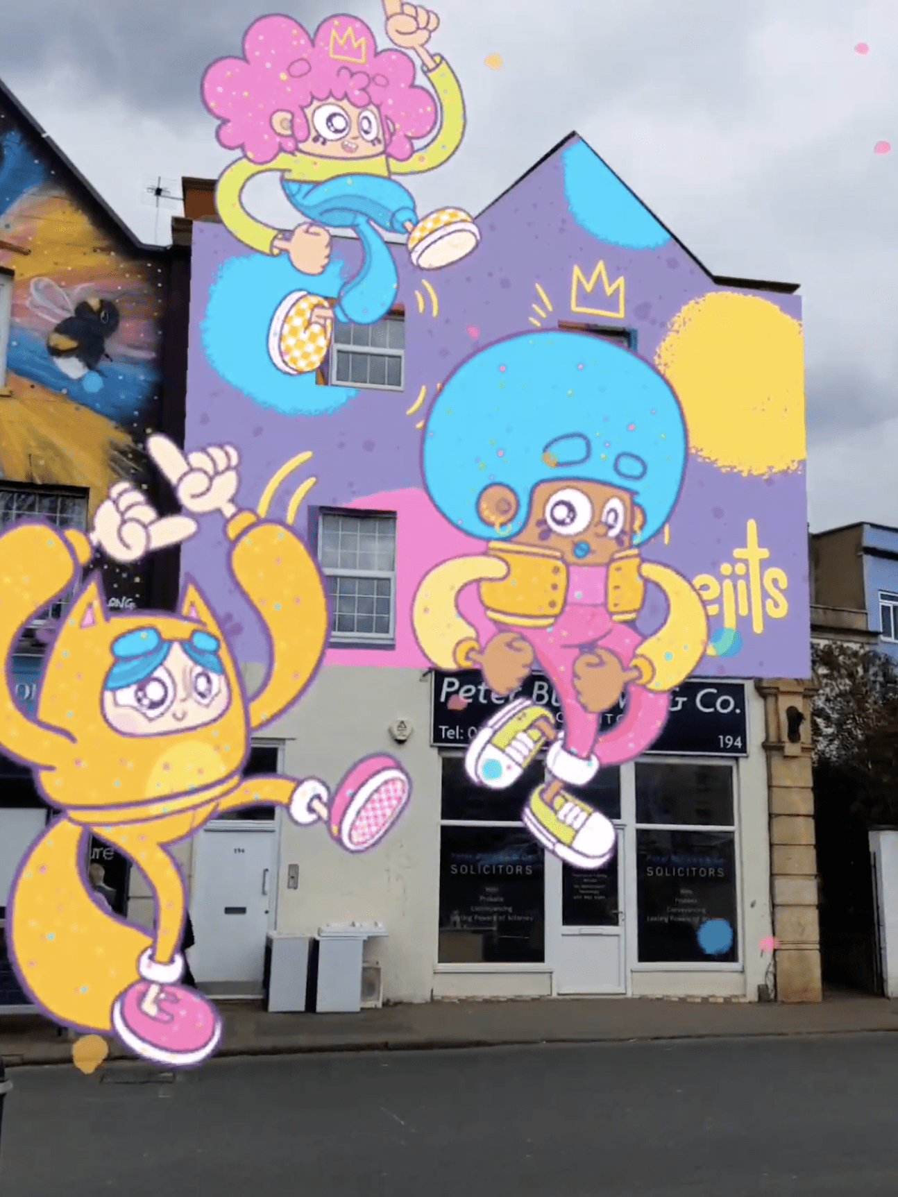 Augmented reality mural by Ejits. Six sisters. Upfest festival Ejits
