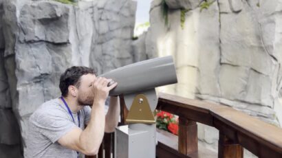 Zubr AR binoculars at a Theme Park