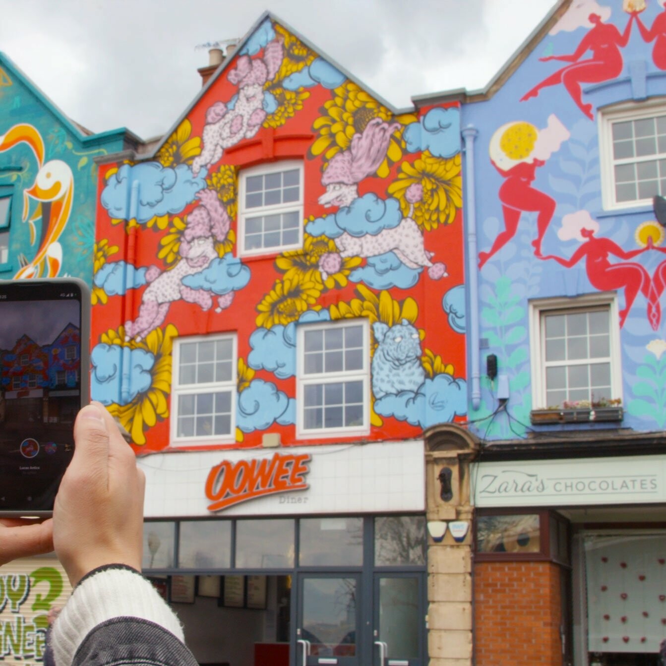 Augmented reality murals Six sisters. Upfest festival