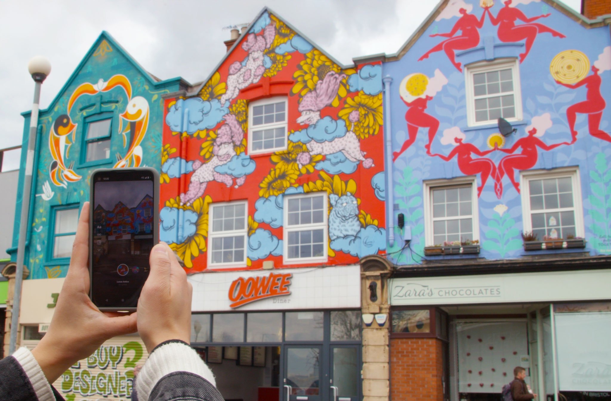Augmented reality murals Six sisters. Upfest festival