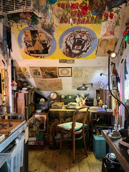 Bill's attic. Artist Bill Mitchell workspace