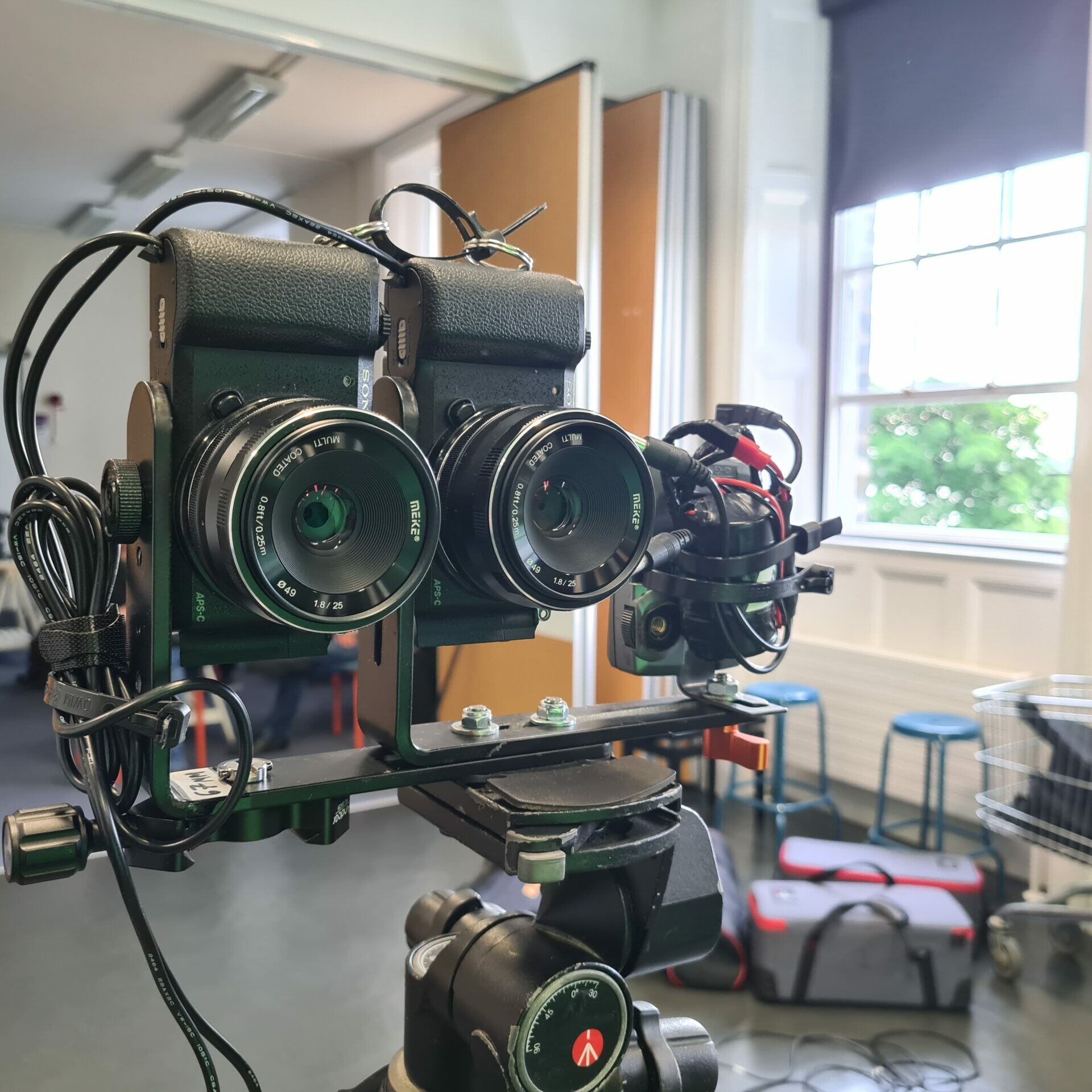 Stereoscopic filming technique, behind the scenes, green screen character shoot, Tide Afloat and Ashore, Zubr project with Tower museum, VR experience on migration heritage