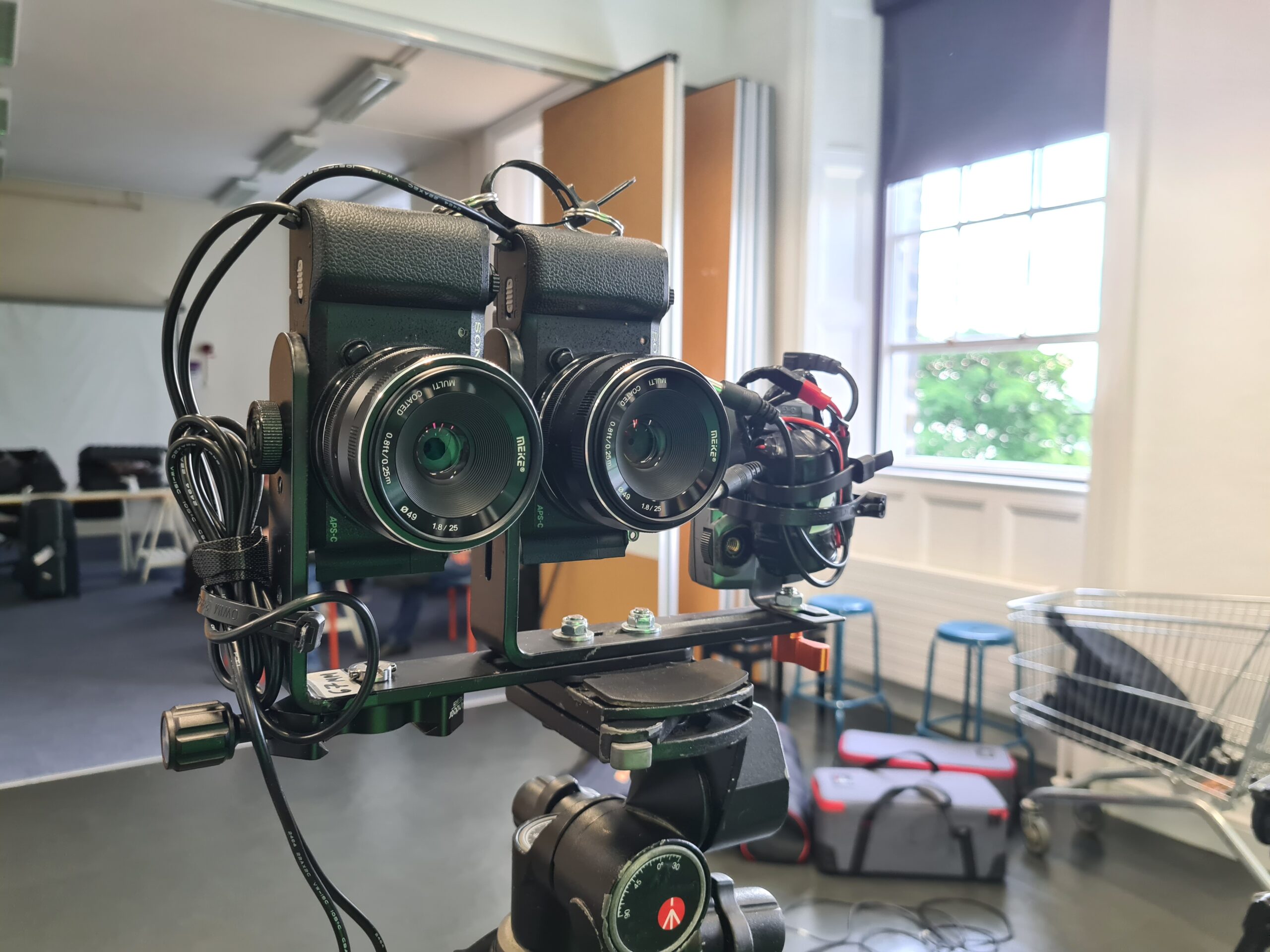 Stereoscopic filming technique, behind the scenes, green screen character shoot, Tide Afloat and Ashore, Zubr project with Tower museum, VR experience on migration heritage
