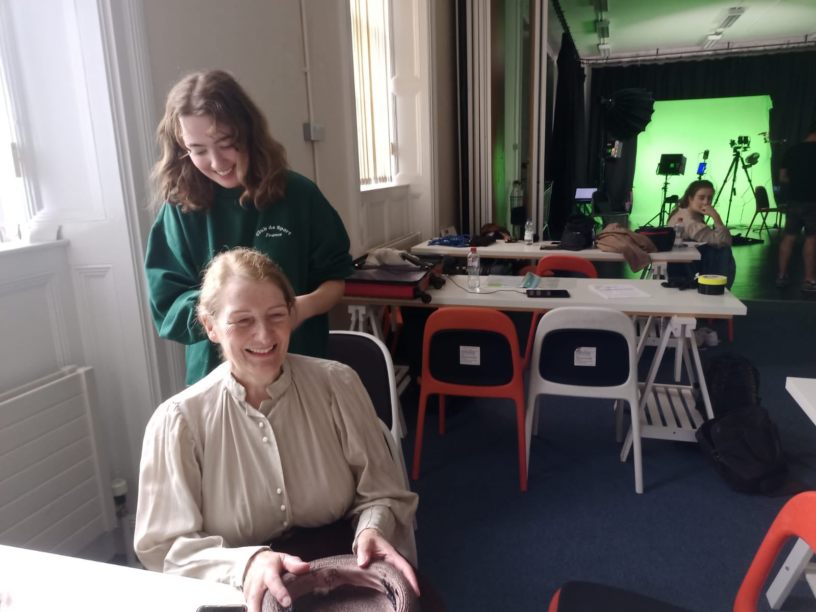 Behind the scenes, green screen character shoot, Tide Afloat and Ashore, Zubr project with Tower museum, VR experience on migration heritage