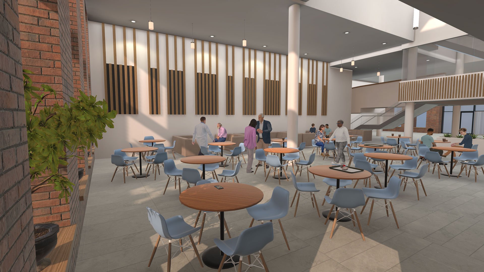 Digital 3D model of canteen in Queen's University Belfast, VR cybersecurity training
