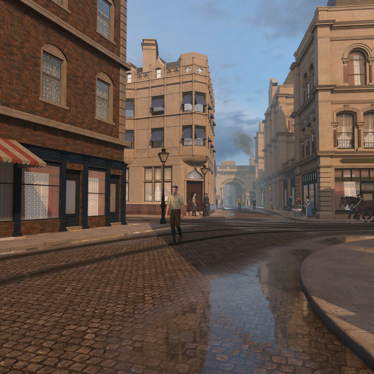 Buttermarket Evening Ipswich digital 3d render for virtual binocualrs. VR telescopes
