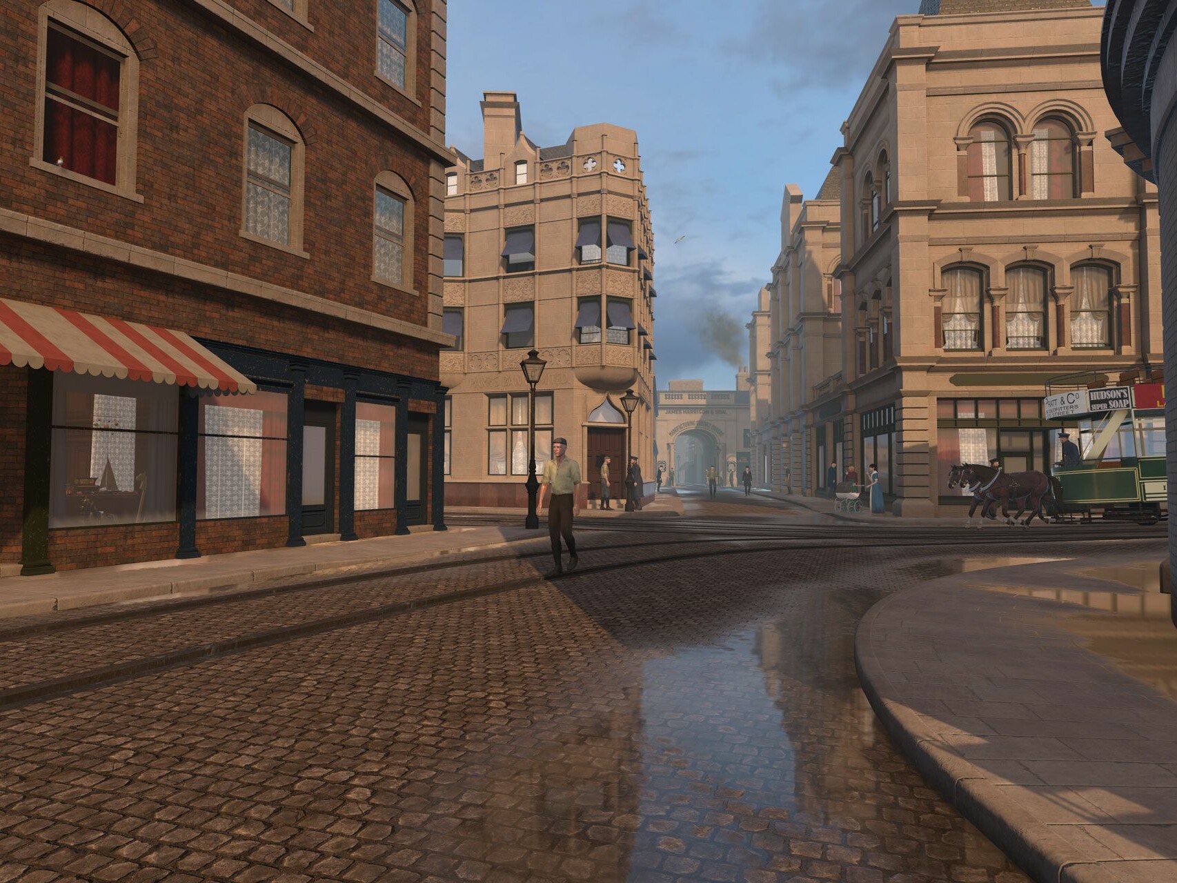 Buttermarket Evening Ipswich digital 3d render for virtual binocualrs. VR telescopes