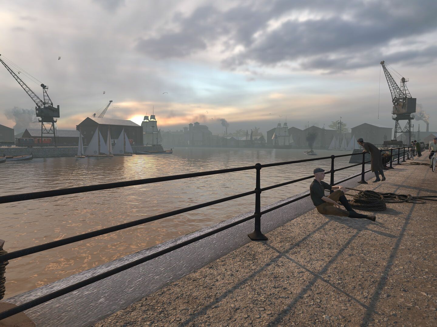 3d digital model of Docks in Victorian-era Ipswich for Virtual reality binoculars